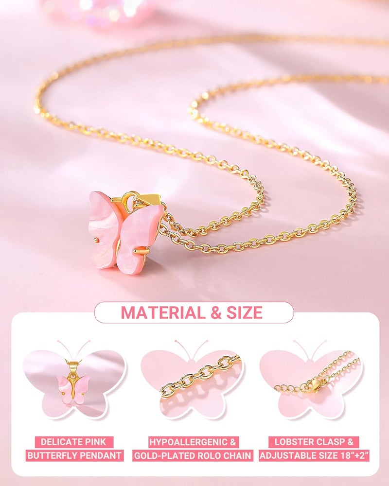 UNGENT THEM Happy 5th 6th 7th 8th 9th 10th 11th 12th Birthday Gifts, You Make The World A More Beautiful Place Butterfly Necklace Bday Presents - Image 3